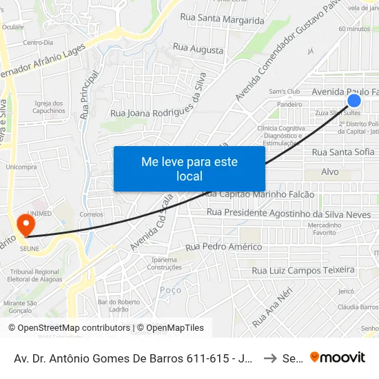 Av. Dr. Antônio Gomes De Barros 611-615 - Jatiúca Maceió - Al Brasil to Seune map