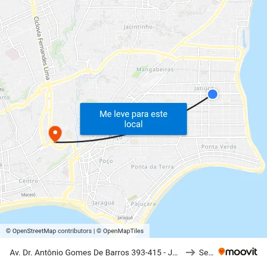Av. Dr. Antônio Gomes De Barros 393-415 - Jatiúca Maceió - Al Brasil to Seune map
