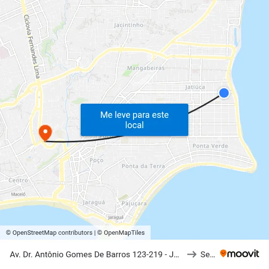 Av. Dr. Antônio Gomes De Barros 123-219 - Jatiúca Maceió - Al Brasil to Seune map