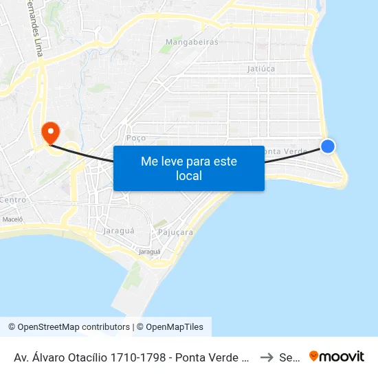 Av. Álvaro Otacílio 1710-1798 - Ponta Verde Maceió - Al Brazil to Seune map