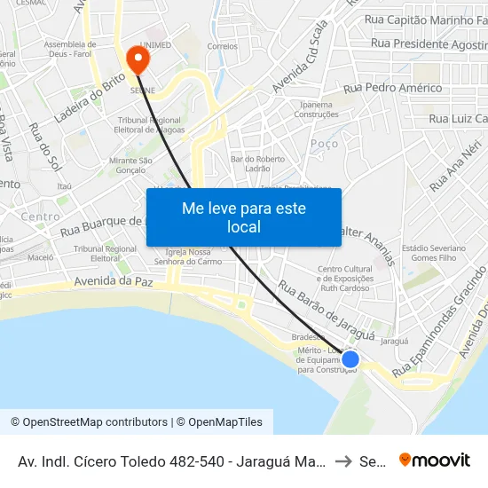 Av. Indl. Cícero Toledo 482-540 - Jaraguá Maceió - Al Brasil to Seune map