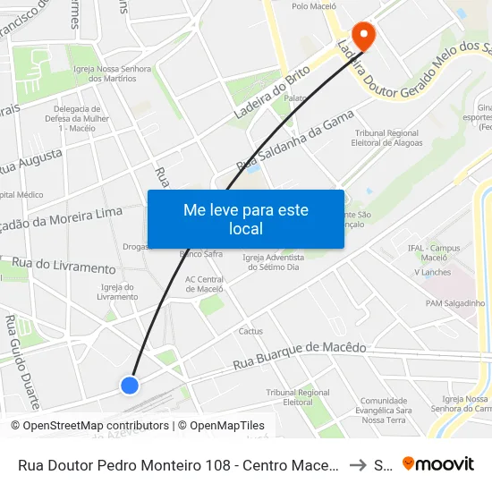 Rua Doutor Pedro Monteiro 108 - Centro Maceió - Al 57020-380 República Federativa Do Brasil to Seune map