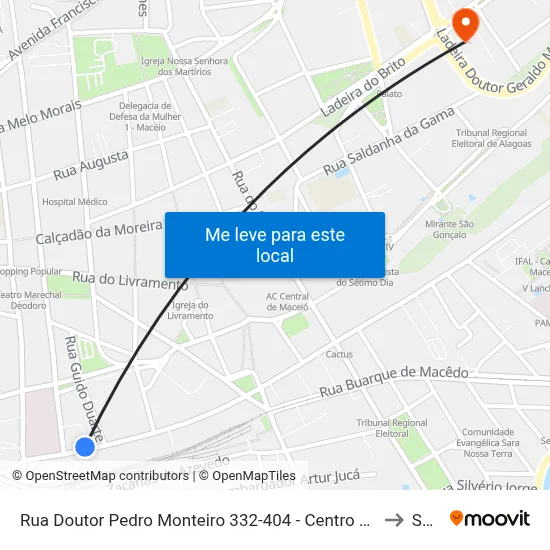 Rua Doutor Pedro Monteiro 332-404 - Centro Maceió - Al 57020-380 Brasil to Seune map