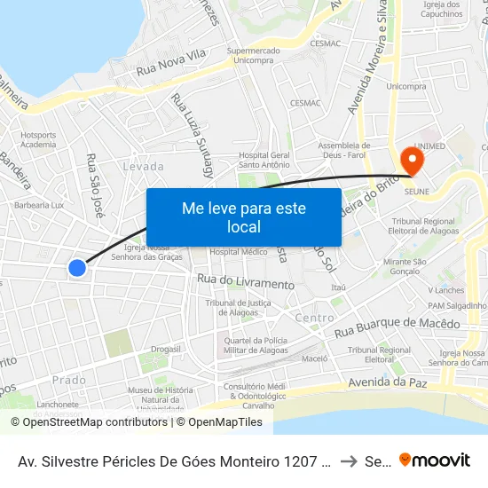 Av. Silvestre Péricles De Góes Monteiro 1207 - Levada Maceió - Al Brasil to Seune map