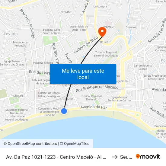 Av. Da Paz 1021-1223 - Centro Maceió - Al Brasil to Seune map