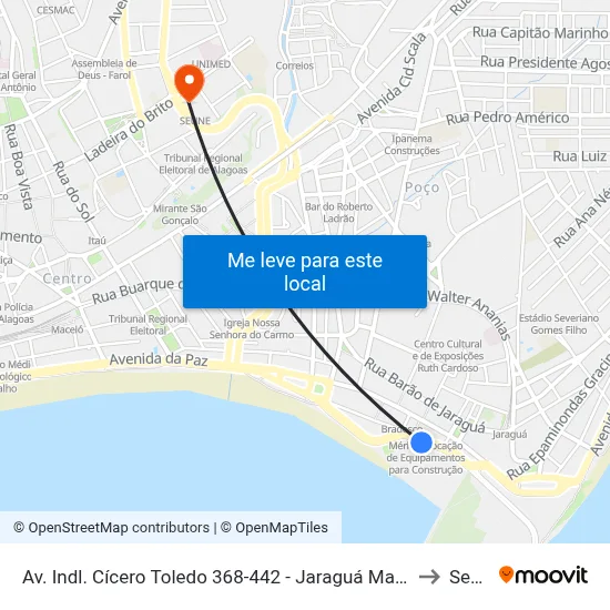 Av. Indl. Cícero Toledo 368-442 - Jaraguá Maceió - Al Brasil to Seune map