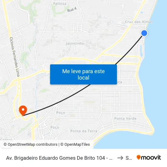 Av. Brigadeiro Eduardo Gomes De Brito 104 - Cruz Das Almas Maceió - Al Brasil to Seune map