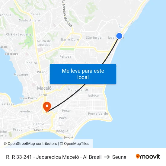 R. R 33-241 - Jacarecica Maceió - Al Brasil to Seune map