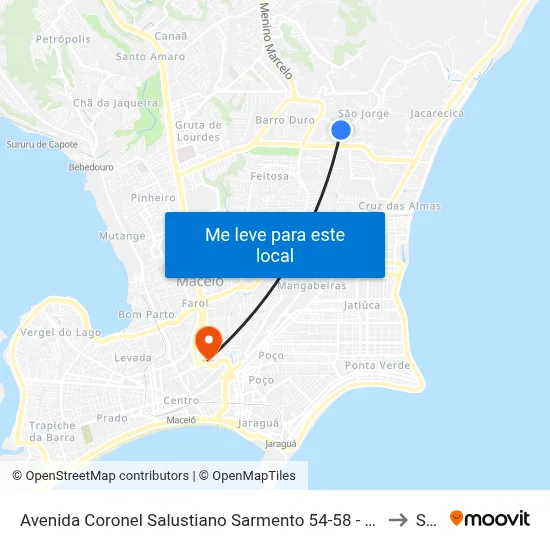 Avenida Coronel Salustiano Sarmento 54-58 - São Jorge Maceió - Al 57044-060 Brasil to Seune map