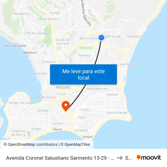 Avenida Coronel Salustiano Sarmento 13-29 - São Jorge Maceió - Al Brasil to Seune map