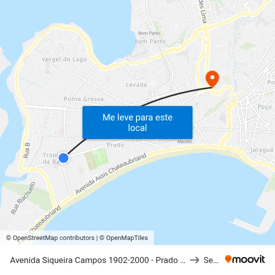 Avenida Siqueira Campos 1902-2000 - Prado Maceió - Al Brasil to Seune map