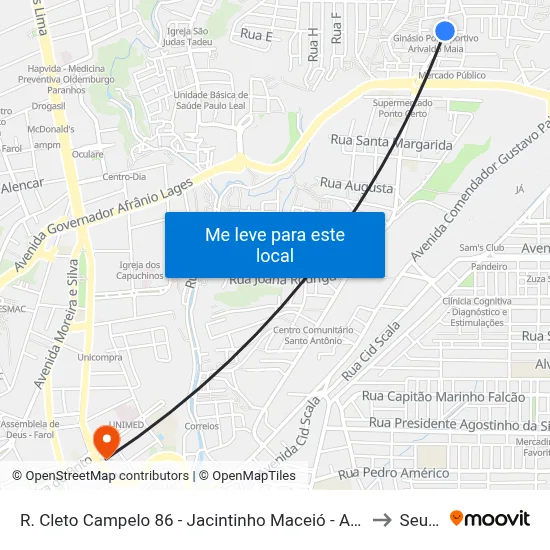 R. Cleto Campelo 86 - Jacintinho Maceió - Al Brasil to Seune map
