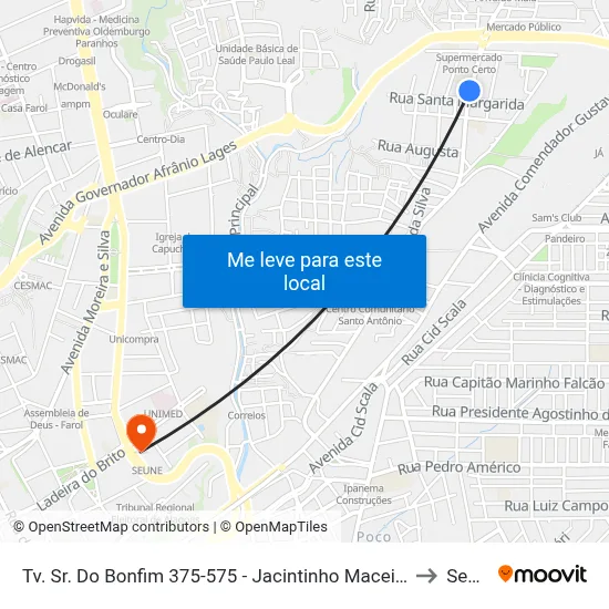Tv. Sr. Do Bonfim 375-575 - Jacintinho Maceió - Al Brasil to Seune map