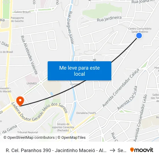 R. Cel. Paranhos 390 - Jacintinho Maceió - Al 57040-000 Brasil to Seune map
