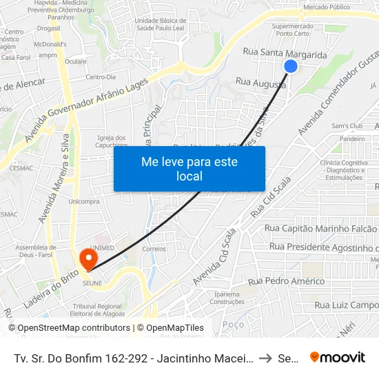 Tv. Sr. Do Bonfim 162-292 - Jacintinho Maceió - Al Brasil to Seune map