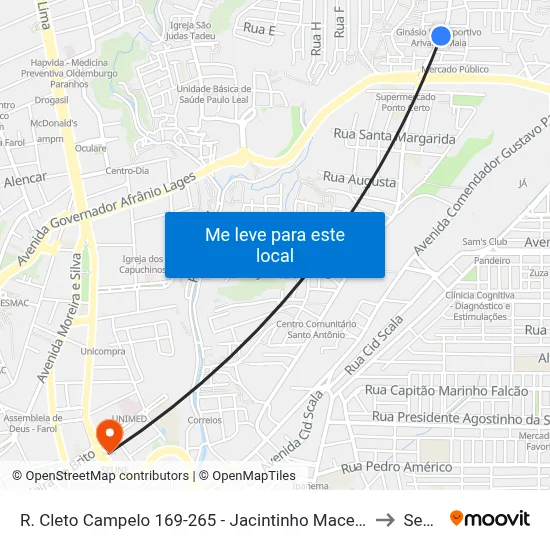 R. Cleto Campelo 169-265 - Jacintinho Maceió - Al Brasil to Seune map