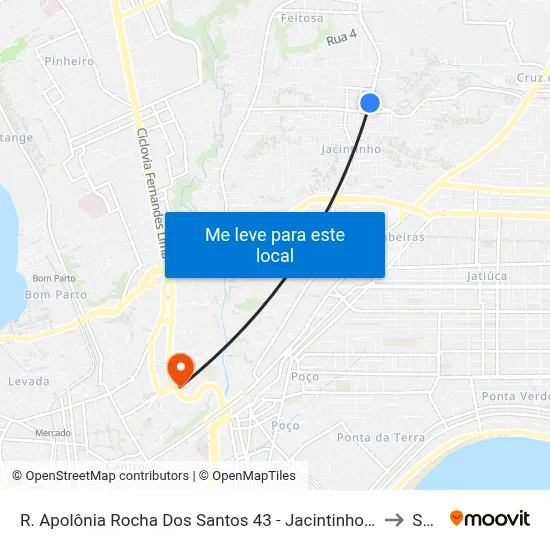 R. Apolônia Rocha Dos Santos 43 - Jacintinho Maceió - Al 57041-300 Brasil to Seune map