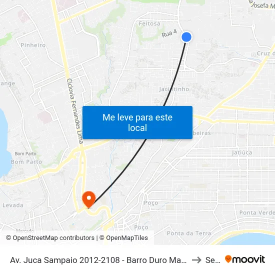 Av. Juca Sampaio 2012-2108 - Barro Duro Maceió - Al 57046-242 Brasil to Seune map
