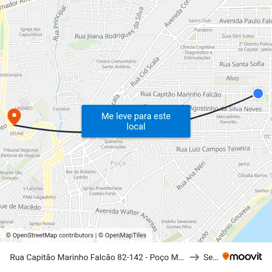 Rua Capitão Marinho Falcão 82-142 - Poço Maceió - Al 57025-260 Brasil to Seune map