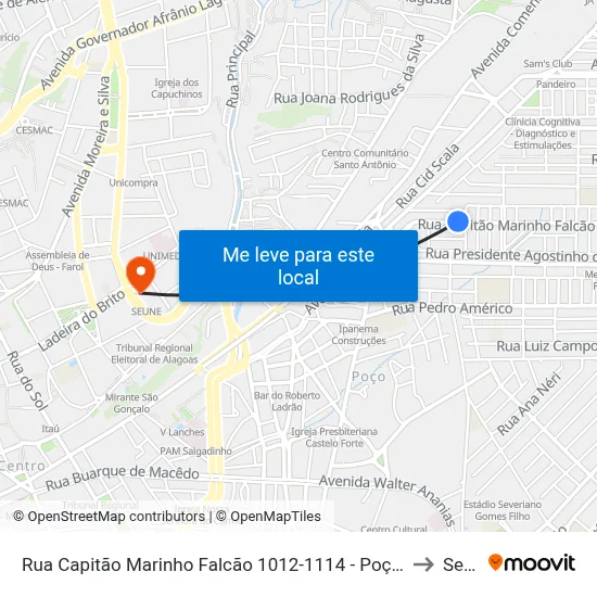 Rua Capitão Marinho Falcão 1012-1114 - Poço Maceió - Al Brasil to Seune map