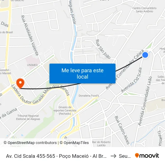 Av. Cid Scala 455-565 - Poço Maceió - Al Brasil to Seune map