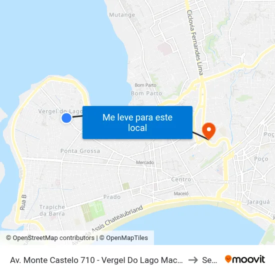 Av. Monte Castelo 710 - Vergel Do Lago Maceió - Al Brasil to Seune map
