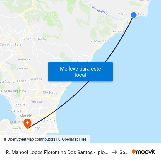 R. Manoel Lopes Florentino Dos Santos - Ipioca Maceió - Al Brasil to Seune map