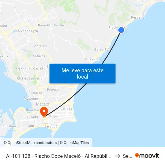 Al-101 128 - Riacho Doce Maceió - Al República Federativa Do Brasil to Seune map