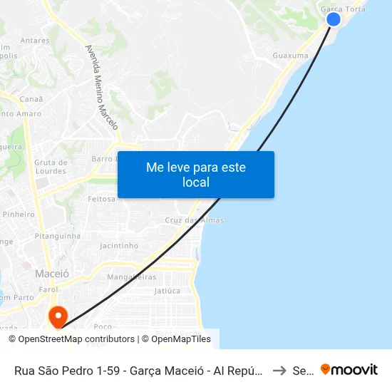Rua São Pedro 1-59 - Garça Maceió - Al República Federativa Do Brasil to Seune map