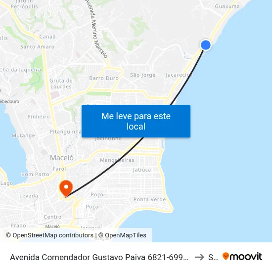 Avenida Comendador Gustavo Paiva 6821-6993 - Cruz Das Almas Maceió - Al República Federativa Do Brasil to Seune map
