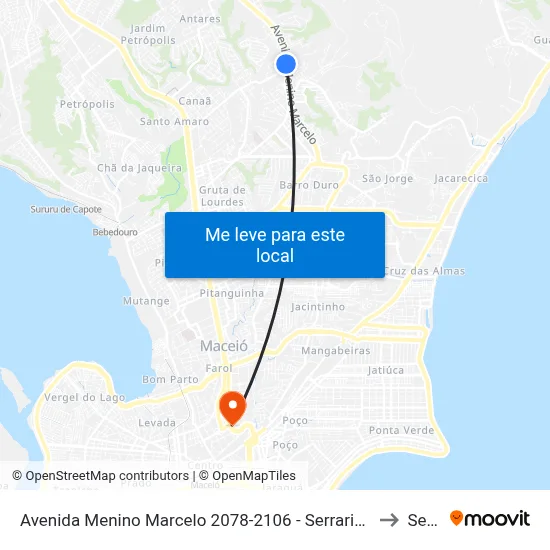 Avenida Menino Marcelo 2078-2106 - Serraria Maceió - Al Brasil to Seune map
