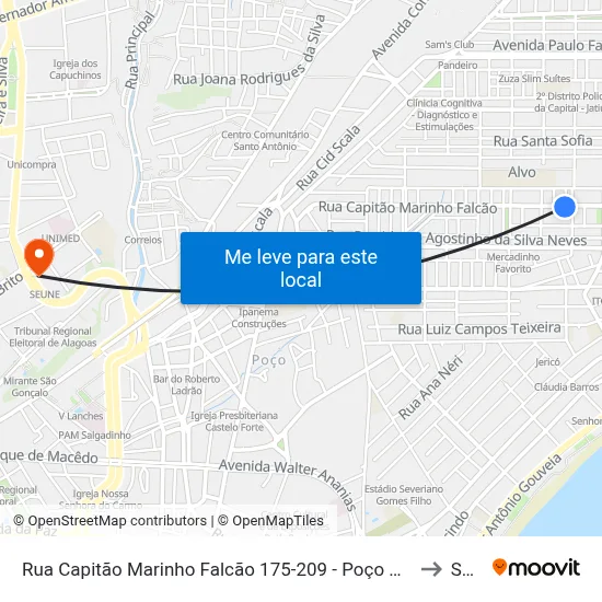 Rua Capitão Marinho Falcão 175-209 - Poço Maceió - Al 57025-260 Brasil to Seune map