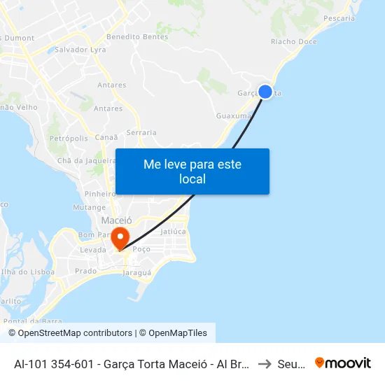 Al-101 354-601 - Garça Torta Maceió - Al Brasil to Seune map