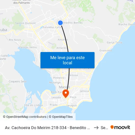Av. Cachoeira Do Meirim 218-334 - Benedito Bentes Maceió - Al Brasil to Seune map