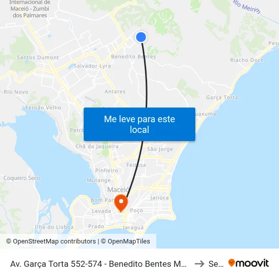 Av. Garça Torta 552-574 - Benedito Bentes Maceió - Al 57084-615 Brasil to Seune map