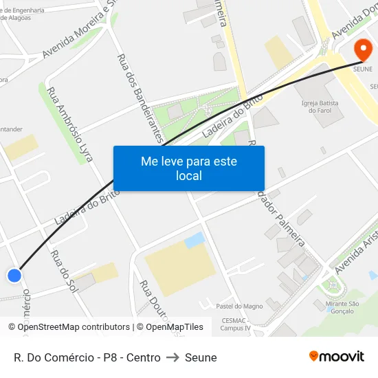 R. Do Comércio - P8 - Centro to Seune map