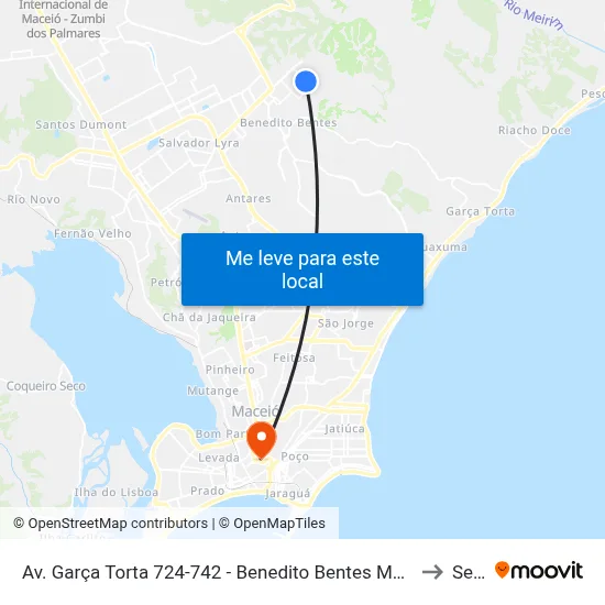 Av. Garça Torta 724-742 - Benedito Bentes Maceió - Al 57084-615 Brasil to Seune map
