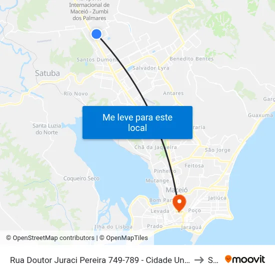 Rua Doutor Juraci Pereira 749-789 - Cidade Universitária Maceió - Al 57072-040 Brasil to Seune map