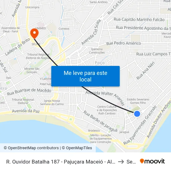 R. Ouvidor Batalha 187 - Pajuçara Maceió - Al 57030-130 Brasil to Seune map