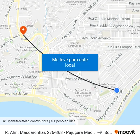 R. Alm. Mascarenhas 276-368 - Pajuçara Maceió - Al 57030-010 Brasil to Seune map