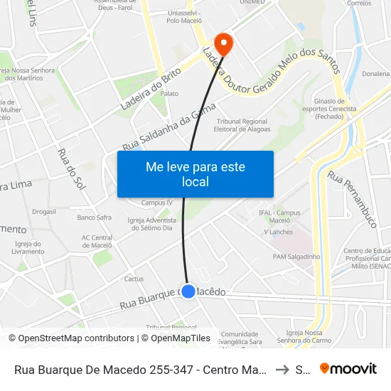 Rua Buarque De Macedo 255-347 - Centro Maceió - Al República Federativa Do Brasil to Seune map