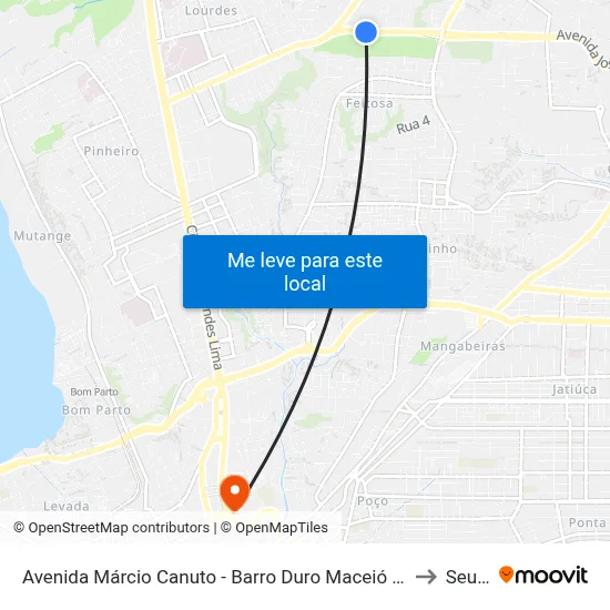 Avenida Márcio Canuto - Barro Duro Maceió - Al Brasil to Seune map