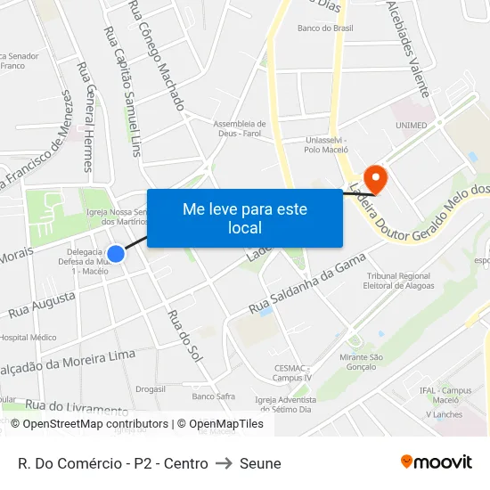R. Do Comércio - P2 - Centro to Seune map