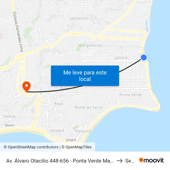 Av. Álvaro Otacílio 448-656 - Ponta Verde Maceió - Al Brasil to Seune map