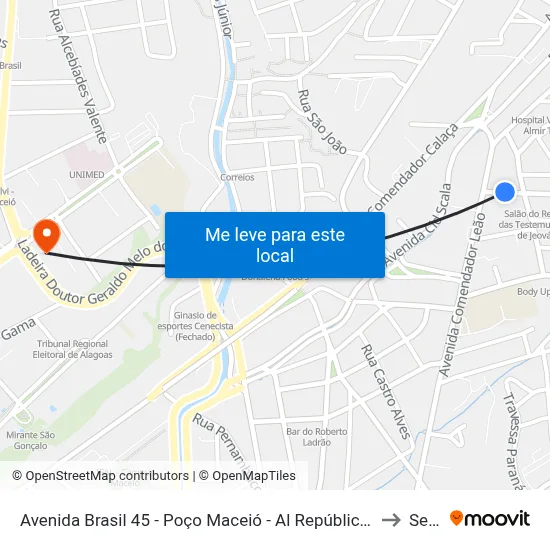 Avenida Brasil 45 - Poço Maceió - Al República Federativa Do Brasil to Seune map