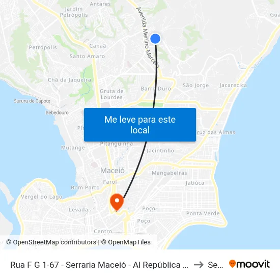 Rua F G 1-67 - Serraria Maceió - Al República Federativa Do Brasil to Seune map