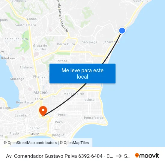 Av. Comendador Gustavo Paiva 6392-6404 - Cruz Das Almas Maceió - Al Brasil to Seune map