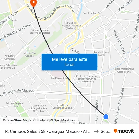 R. Campos Sáles 758 - Jaraguá Maceió - Al Brazil to Seune map