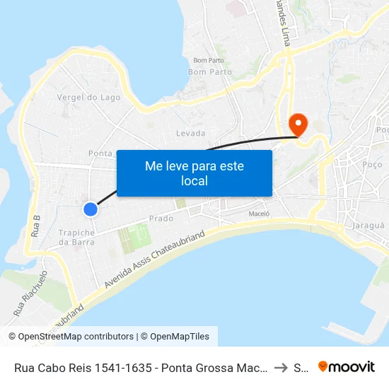 Rua Cabo Reis 1541-1635 - Ponta Grossa Maceió - Al República Federativa Do Brasil to Seune map