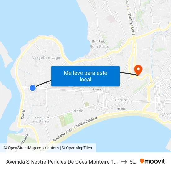 Avenida Silvestre Péricles De Góes Monteiro 1988-2034 - Ponta Grossa Maceió - Al Brasil to Seune map